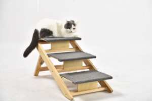 Faltbare rutsch feste Design Holz Haustier Treppen Stufen Rampe Combo Hund Katze Rampe Treppen Einfacher Zugang zu hohen Betten - Product Image 4