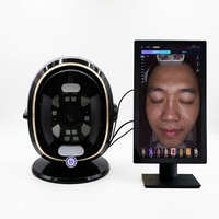 Alat Analisis Kulit Wajah Berbasis AI Offline 10 Spektrum Cahaya RGB UV PL untuk Penggunaan Komersial Analisis Pelembap Desain Lipat