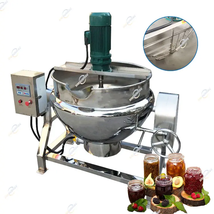 100l Jacketed Pot Machine Salsa Gachas Sopa Cocinar Tilting Jacketed Hervidor Con Agitador