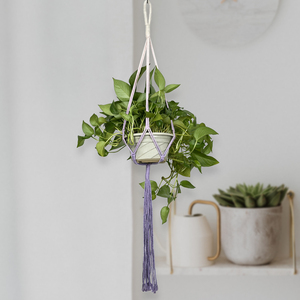 Colgador de <span class=keywords><strong>maceta</strong></span> grande hecho a mano de algodón bohemio, soporte para colgar macramé - Product Image 5