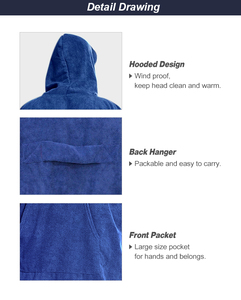 Wuxi Ivy Textile extérieur plage changeant surf serviette microfibre ou coton éponge <span class=keywords><strong>Poncho</strong></span> à capuche pour <span class=keywords><strong>adulte</strong></span> femmes <span class=keywords><strong>homme</strong></span> enfants - Product Image 5