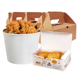 Printon Aangepaste Takeaway Vouwen Kraftpapier Fast Food Gebakken Kip Vleugels Verpakking