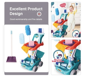 22 Pcs <span class=keywords><strong>Kids</strong></span> Pretend Play Set Game Schoonmaken Winkelwagen Trolley Speelgoed - Product Image 4