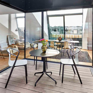 Đồ Nội Thất Phòng Ăn Nhựa Monobloc Hiện Đại Đầy Màu Sắc Nhà Hàng Cafe <span class=keywords><strong>Stackable</strong></span> PP Ghế Ăn Và Bàn Ngoài Trời - Product Image 3