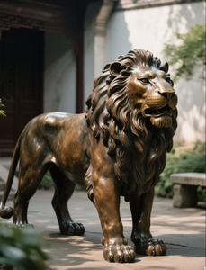 Yüksek kalite sıcak satış hayvan büyük açık özelleştirilmiş bahçe yaşam boyutu aslan bronz heykel - Product Image 3