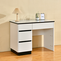 Bureau d'étude moderne de luxe blanc robuste pour enfants avec tiroirs de rangement et plateau en verre trempé - Poste de travail durable pour ordinateur portable à domicile OEM/ODM