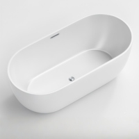 Baignoire autoportante ovale cannelée en acrylique au design moderne, écologique, durable, facile à nettoyer, pour une immersion profonde dans la salle de bain