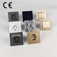 Prise Schuko allemande type F, norme européenne, 16A 250V, interrupteur mural à panneau en verre, prise électrique, fabricant OEM