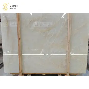 Yushi Group大理石スラブカウンタートップと背景壁用クリスタルアイスホワイトオニキススラブ