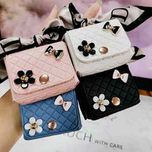 Luxury Leather Mini Bag Keychain for Earphone Case Coin <b>Purse</b> Earphone Bag Pendants Keychains for Airpods - Product Image 3