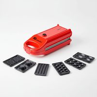 Anbolife Mini Gaufrier Électrique Rotatif pour Œufs et Crêpes, 3 Emplacements, en Acier Inoxydable, Démontable, Antiadhésif, Thermostat Réglable