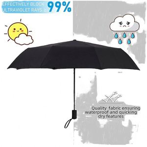 Mini parapluie de poche pliable, portable, protection contre le soleil et la pluie, protection UV, coupe-vent, compact, léger, avec étui - Product Image 4