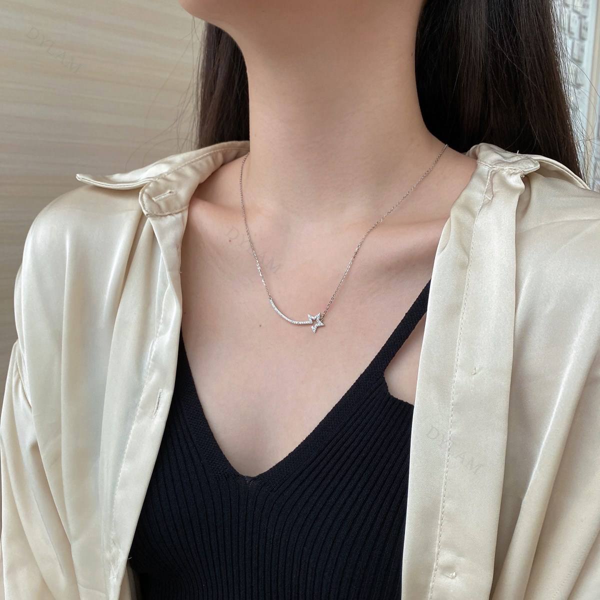 925 Sterling Silver Necklace with Cubic Zirconia for Teen Girls