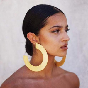 Thêm lớn 18K mạ vàng của phụ nữ thời trang thả Bông tai Phi hip hop Punk phong cách với thiết kế hình học lớn - Product Image 6