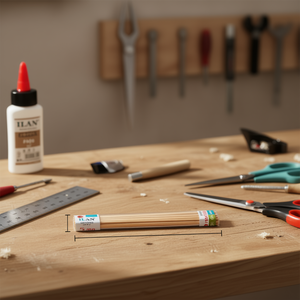 Bastoncini di Legno Ilan 3.5x7x300mm Semicircolari 6 Pezzi per Artigianato - Product Image 3