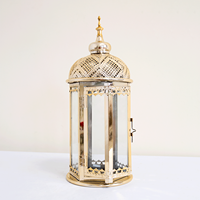 Lanterne marocaine en métal plaqué or Luckygoods QT260171, porte-bougie pour le Ramadan, mariage, décoration de la maison