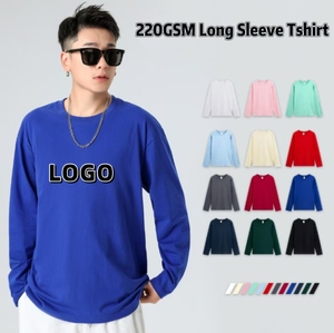 เสื้อยืดแขนยาวคอตตอนแท้ 100% แบบยูนิเซ็กซ์ หนัก 220 กรัม ทรงปกติ พิมพ์ลายสกรีน พิมพ์ลาย DTF - Product Image 1