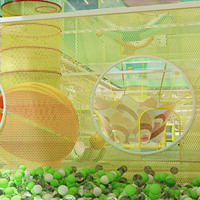 Aire de jeux intérieure personnalisée pour enfants avec filet de cordes, équipement de jeu souple commercial multi-zones, parc d'aventure sécurisé pour enfants