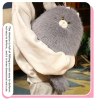 Coussin en peluche chat réaliste et moelleux, rembourré en coton PP, jouet anti-stress pour enfants et adultes, 31-50 cm
