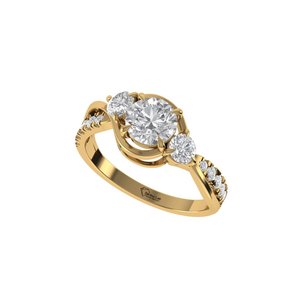 Dernière bague en diamant de laboratoire taille ronde, en argent 925 et or 9kt, 14kt, 18kt, pour femme, idéale comme bague de fiançailles - Product Image 1