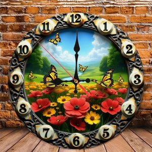 Round Wooden Wall <b>Clock</b> 25Cm Handcrafted Wood Grain Silent Non Ticking Home Decor Art <b>Clock</b> - Product Image 6