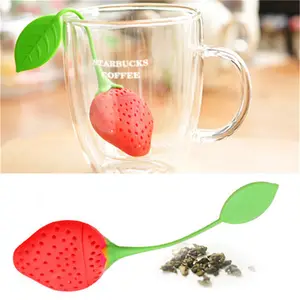 Cute Strawberry Tea Strainer Tea Bags Silicone loose-leaf Tea Infuser Filter Diffuser Fun Cartoon Accessories