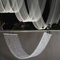Décorations de plafond de mariage, rideau de perles de cristal suspendu, draperie ondulée en acrylique pour toile
