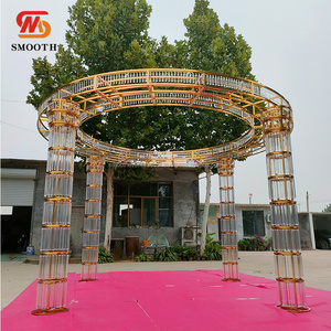 SMOOTH Luxury Big Crystal Chuppah Wedding Party Supplies <b>Gold</b> Crystal Metal Chuppah Wedding <b>Backdrop</b> Decoration - Product Image 1