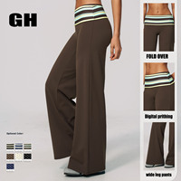 GH Nouveau Ensemble Deux Pièces Grande Taille pour Femme : Débardeur Halter Double Couche et Pantalon Large à Pois, Tenue de Sport et Yoga
