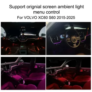 Kit d'éclairage d'ambiance cristallin RGB pour <span class=keywords><strong>Volvo</strong></span> <span class=keywords><strong>XC60</strong></span> S60 2015-2025, panneau <span class=keywords><strong>LED</strong></span> intérieur, mise à niveau <span class=keywords><strong>LED</strong></span>, contrôle par application, style OEM - Product Image 4