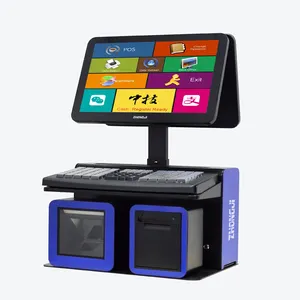 Zhongji Custom 15.6 "Display Touchscreen Tablet Ingebouwd 8Inch Alles In Één Kassa Software Pos Systeem Compleet Volledige Set/