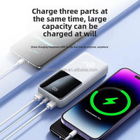 Batterie externe ultra-fine 20000mAh, charge rapide 22.5W PD, technologie GaN, écran LED, Li-polymère, double USB Type-C pour iPhone