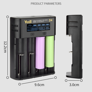 เครื่องชาร์จอัจฉริยะ18650 26650แบตเตอรี่21700แอลซีดีหน้าจอแสดงผล USB <span class=keywords><strong>4</strong></span>ช่องชาร์จได้เร็ว AA AAA - Product Image 5