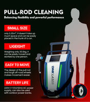 Mesin Pembersih Laser Pulsa 300W/500W Versi Luar Ruangan Model Troli untuk Pembersihan Karat dan Kayu