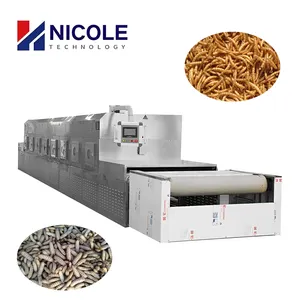 Tunnel Industrial Insects Mealworm Black Soldier Fly Bsf Larvae Microwave Drying Machine