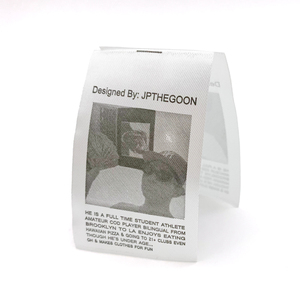 A buon mercato taglio dritto nastro bianco stampato etichetta di raso Persona scritta etichetta personalizzata per la fabbrica di abbigliamento all'ingrosso - Product Image 4
