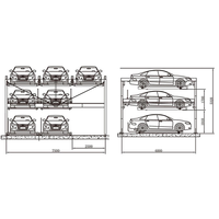 Système de levage de stationnement vertical à plusieurs niveaux à 4 poteaux avec capacité de charge de 2500 kg pour abri de voiture et stockage de voitures