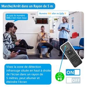 Système de gestion de files d'attente sans fil avec boutons d'appel vocaux en français pour restaurants, banques, traiteurs, cliniques, pharmacies - Product Image 4