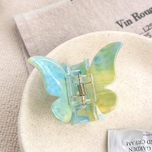 YJL elegante Dreamy Gradient Color mariposa forma acrílico garra Clip exquisito tamaño pequeño niñas pinza de pelo dulce moda Clip - Product Image 5