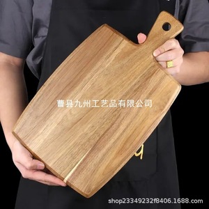 เขียงไม้อะคาเซียสี่เหลี่ยมผืนผ้าไม้เนื้อแข็งสองด้านสำหรับใช้ในครัว - Product Image 2