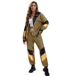 Ensemble de <span class=keywords><strong>combinaison</strong></span> rétro disco, jogging à grille néon, veste coupe-vent réfléchissante, costume de fête sur le thème des années 80 pour Halloween, spectacles sur scène - Product Image 5