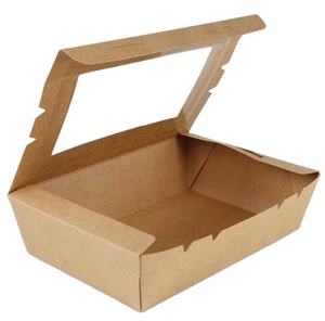 Carpetas de papel recubiertas biodegradables Contenedor de comida rápida para llevar con revestimiento de PE para Fideos y <span class=keywords><strong>ensaladas</strong></span> Envasado de alimentos - Product Image 4
