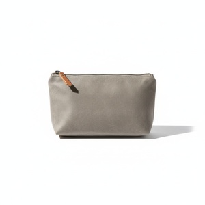 Estuche para lápices de lona encerada, bolsa plana con cremallera, base cuadrada, cremallera de latón, tirador de cuero, logotipo personalizado, regalo - Product Image 2