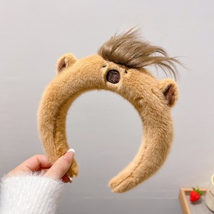 Women's Capibara Headband Autumn Winter Fashion Maillard <strong>Hair</strong> Accessories for Kids Cartoon Plush New Fashion <strong>Hair</strong> <strong>Clasp</strong> - Product Image 6
