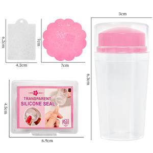 Templat cap kuku dan alat stempel cat kuku silikon lunak Jelly Set Stamper seni kuku Perancis dengan pengikis - Product Image 5