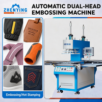 Machine de gaufrage automatique à double tête Zhenying pour l'impression 3D de transfert thermique sur les étiquettes de vêtements en tissu