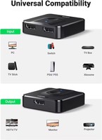 CM217 UGREEN Anahtar 4K 60Hz Çift Yönlü Bölücü/Değiştirici 2 Giriş 1 Çıkış Bölücü 4K 3D Desteği