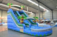 Parc aquatique gonflable de qualité commerciale, aire de jeux aquatique multi-activités avec grands toboggans et plateformes