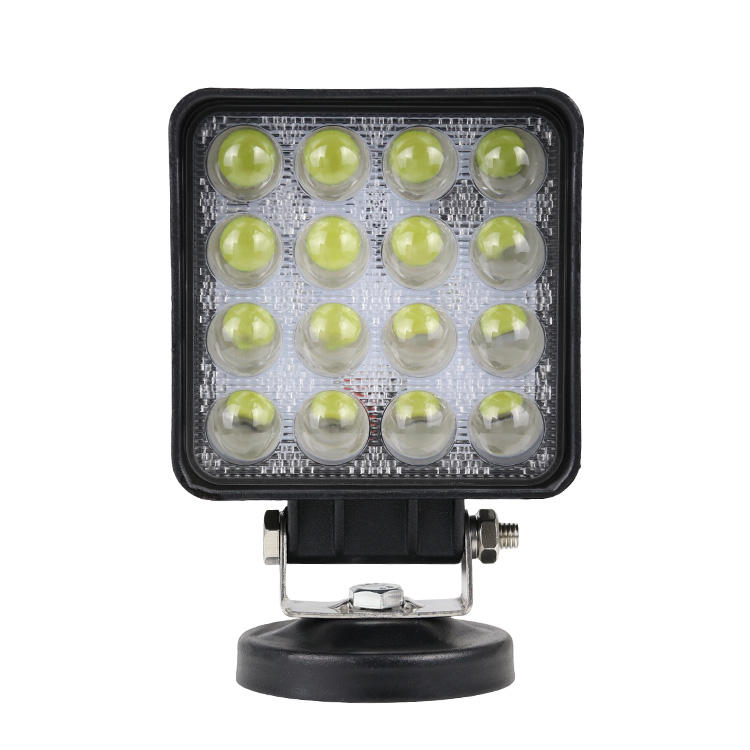 4 Inch 12V 24V12 24 Volt 16 Leds Square Tractor 48W 65mm Thickness ...