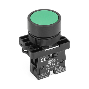 XB2-EA31 <strong>NO</strong> Push <strong>Button</strong> with ZB2-BE101 Contact Green IP65 Normally Open Self-locking Self-reset Flat Push <strong>Button</strong> Switches - Product Image 1